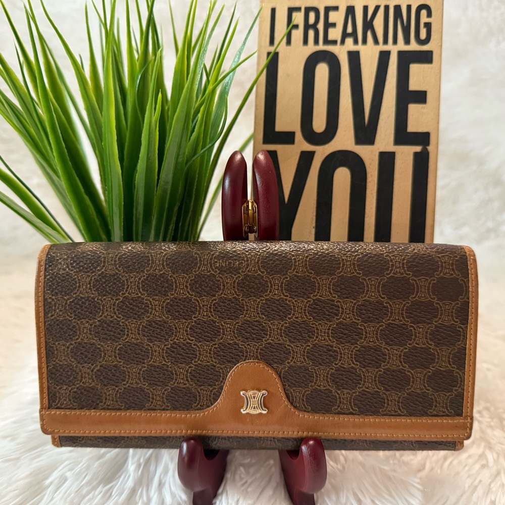 Authentic Celine Macadam Long Kiss Lock Wallet